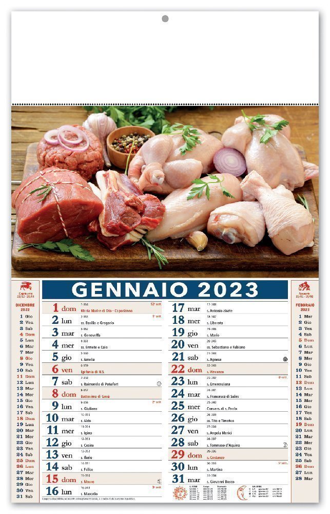 Calendario Illustrato &ldquo;Carni&rdquo; - C0204
