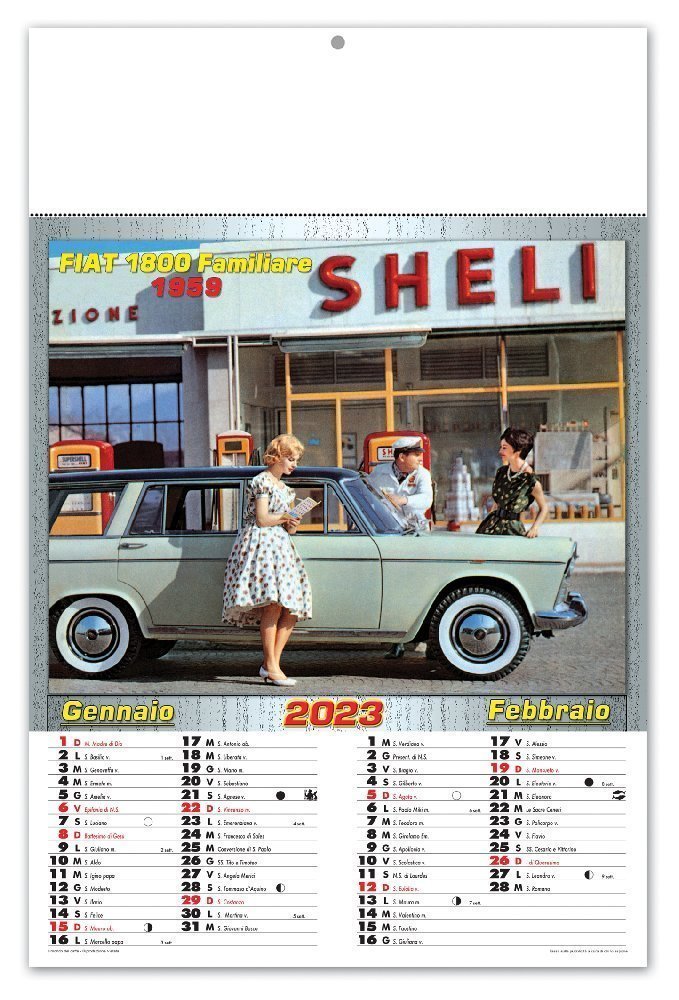 Calendario Illustrato &ldquo;Auto Mitiche&rdquo; - C0210