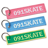 Portachiavi in tessuto con ricamo