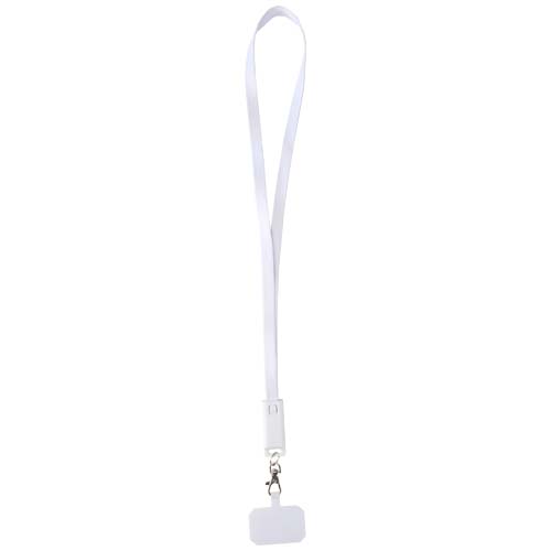 Lanyard per smartphone in plastica riciclata con cavo integrato - 124447