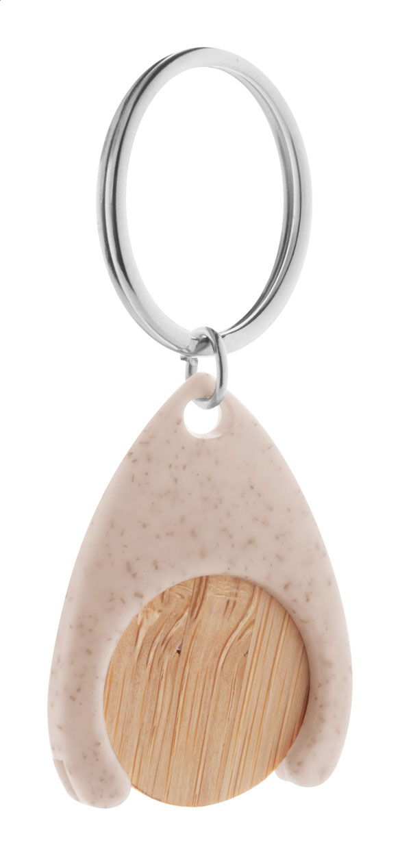 Portachiavi con gettone carrello in bamb&ugrave; &ndash; AP800458